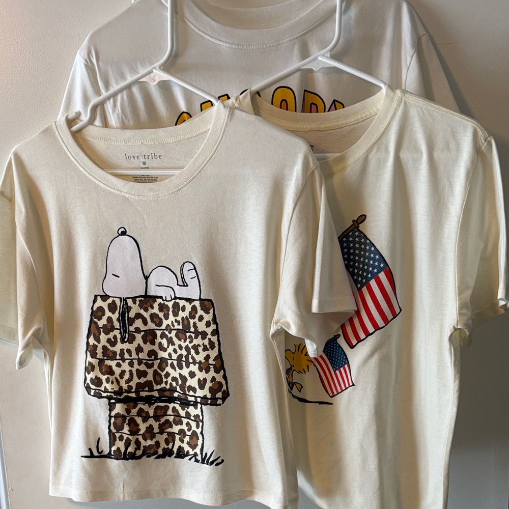 Lot of Snoopy T-Shirts with Graphic Designs